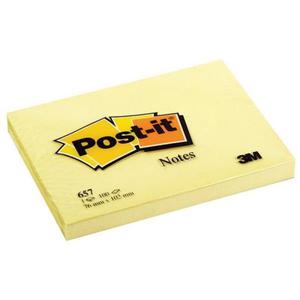 Karteczki samop. POST-IT 657, 102x76mm, 1x100 kart., óty