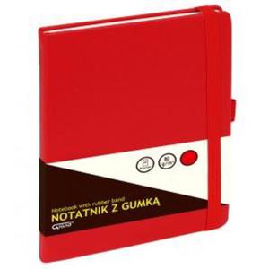 Notatnik GRAND z gumk A5 czerwony kratka 150-1382 - 2860639930
