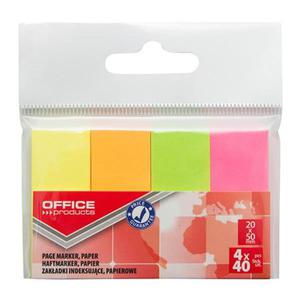 Zakadki index OFFICE PRODUCTS 20x50mm 4x40 kart. mix kolorw neon - 2860640121