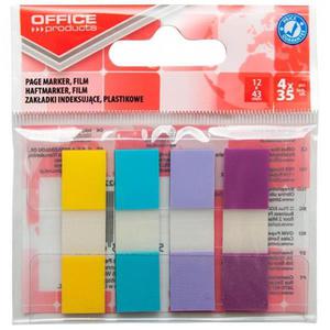 Zakadki index OFFICE PRODUCTS PP 12x43mm 4x35 kart. mix kolorw pastel - 2860640139