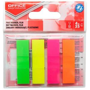 Zakadki index OFFICE PRODUCTS PP 12x43mm 4x35 kart. mix kolorw neon - 2860640140