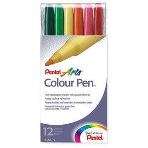 Flamastry PENTEL S360-12 12 kolorw - 2860640237