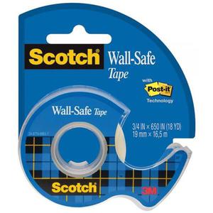 Tama biurowa SCOTCH Wall-Safe na podajniku 19mm x 16,5m transparentna - 2860641380
