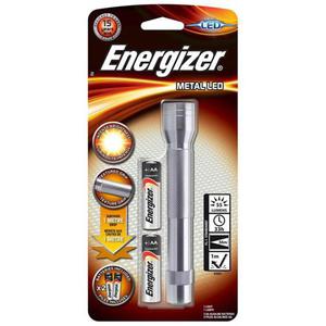 Latarka ENERGIZER Metal + 2szt. baterii AA, srebrna - 2860641390