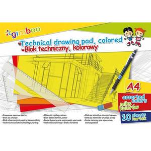 Blok techniczny GIMBOO A4 10 kart. 150gsm mix kolorów