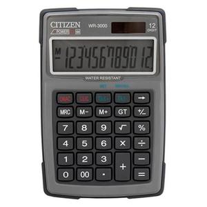 Kalkulator CITIZEN wodoodporny WR-3000 152x105mm szary - 2860641911
