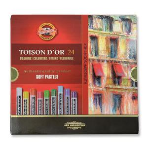 Kredki KOH-I-NOOR pastele suche 24-kol 8514 + blok + gumka - 2860642514