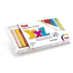 Kredki PENTEL pastele olejne XXL 12 kolorw - 2860642611