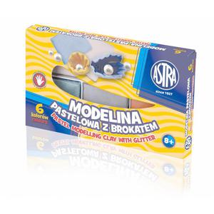 Modelina ASTRA 6 kolorw z brokatem pastelowa - 2879983247
