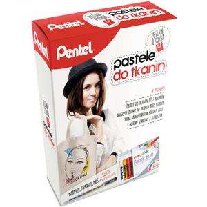 Kredki PENTEL pastele do tkanin zestaw z torb