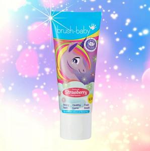 Brush-Baby toothpaste - pasta z fluorem i xylitolem dla dzieci, smak naturalna truskawka 50ml - 2862851249