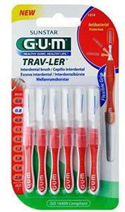 GUM Butler Trav-Ler (1314) 6 szt. - szczoteczki midzyzbowe 0.8 mm (czerwone) - 2865780784