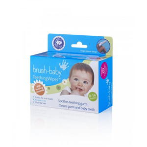 BRUSH-BABY Teething Wipes - gaziki higieniczne z rumiankiem (0-16 miesicy) (20 szt.) - 2858730404