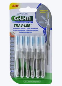 GUM Butler Trav-Ler (1618) 6 szt. - szczoteczki midzyzbowe 2.0 mm (szare) - 2865780791