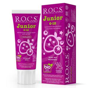 ROCS pasta do zbw BIO Junior 6-12 lat Berry MIX - o smaku owocowym bez fluoru 60ml - 2870201223