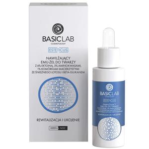 Basiclab Cosmetology - nawilajcy emu-el do twarzy z 6% ektoin, 3% aminokwasami, 1% komrkami macierzystymi ze nienego lotosu i beta-glukanem 30 ml - 2873559632