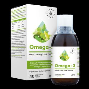 Omega-3 (370 DHA i 700 EPA) w pynie 200 ml Aura Herbals - 2867067351