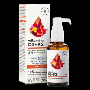 Witamina D3 4000 IU + K2, MCT, krople 50 ml Aura Herbals - 2867067356