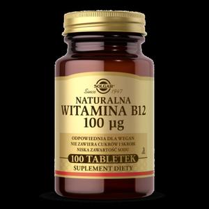 SOLGAR Naturalna witamina B12 100 mg 100 tabletek - 2867067445