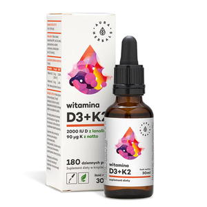 Witamina D3 (2000 IU) + K2MK7, krople 30 ml Aura Herbals - 2867067643