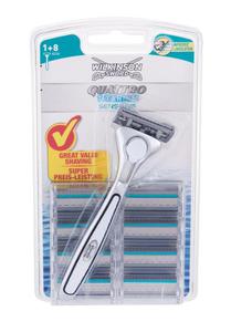 Wilkinson Sword Titanium Sensitive Quattro Maszynka do golenia 1 szt Maszynka do golenia 1 szt + Zapas 8 szt (M) (P2) - 2875466194