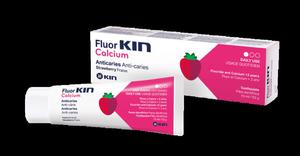 KIN FluorKIN Calcium truskawkowa pasta do zbw dla dzieci z fluorem i wapniem 75ml - 2858730468