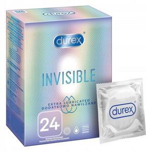 Durex Durex prezerwatywy Invisible dodatkowo nawilane 24 szt cienkie (P1) - 2875474913