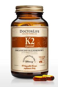 Doctor Life K2 organiczny olej kokosowy naturalna K2 MK-7 suplement diety 60 kapsuek (P1) - 2875475678