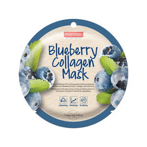 Purederm Blueberry Collagen Mask maseczka kolagenowa w pacie Borwka 18g (P1) - 2875476594