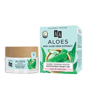 AA Aloes 100% Aloe Vera Extract Hydro sorbet dzienno-nocny 48h nawilajco-kojcy 50ml (P1) - 2875476740