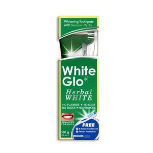 White Glo Herbal White Toothpaste wybielajca zioowa pasta do zbw 100ml + szczoteczka do zbw - 2877432944