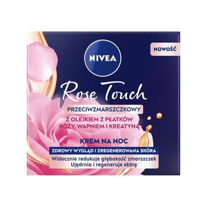 Nivea Rose Touch przeciwzmarszczkowy krem na noc z olejkiem z patkw ry wapniem i kreatyn 50ml (P1) - 2875480430