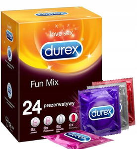 Durex prezerwatywy Fun Mix lateksowe 24 szt (P1) - 2875481377