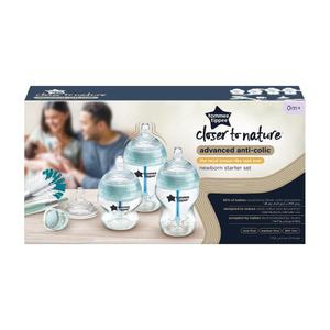 Tommee Tippee Closer To Nature Advanced Anti-Colic antykolkowy zestaw startowy dla noworodka butelka 150ml x2 + butelka 260ml x2 + szczotka do butelek + smoczek 0-6m (P1) - 2875482656