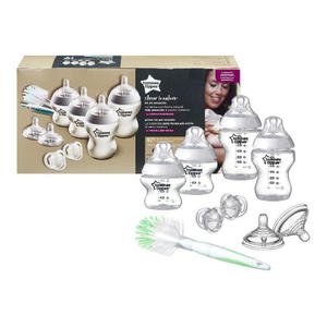 Tommee Tippee Closer To Nature zestaw startowy dla noworodka butelka 150ml x2 + butelka 260ml x2 + szczotka do butelek + smoczek 0-6m (P1) - 2875482803