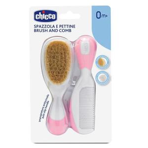 Chicco Brush and Comb zestaw szczotka z naturalnego wosia + grzebyk 0m+ Rowy (P1) - 2875482841