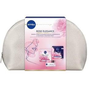 Nivea Rose Elegance zestaw przeciwzmarszkowy krem na dzie 50ml + przeciwzmarszczkowy krem na noc 50ml + kosmetyczka (P1) - 2875483537