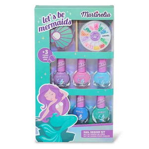 MARTINELIA SET Let's Be Mermaids Nails Perfect lakier do paznokci 5x4ml + ozdoby do paznokci + pilniczek + patyczek do paznokci (P1) - 2875486206