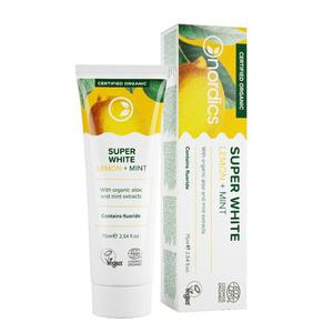 NORDICS Super White Organic Toothpaste pasta do zbw z fluorem Lemon + Mint 75ml (P1) - 2875486690