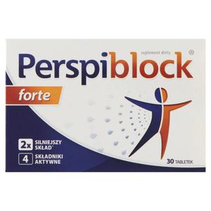 PERSPIBLOCK Forte suplement diety hamujcy nadmierne pocenie 30 tabletek (P1) - 2875486902