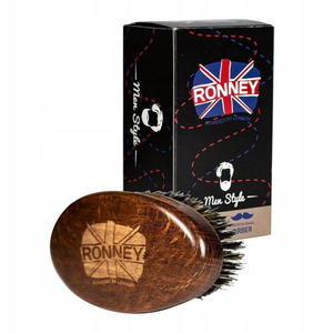 RONNEY Wooden Beard Brush drewniana szczotka do brody z naturalnego wosia Dua Ciemna (P1) - 2875487082