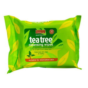 BEAUTY FORMULAS Tea Tree Cleansing Wipes oczyszczajce chusteczki do twarzy 30szt. (P1) - 2875488137