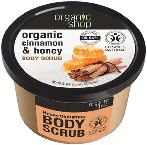 *ORGANIC SHOP_Organic Cinnamon Honey Body Scrub peeling do ciaa na bazie ekstraktu z cynamonu, organicznego miodu i naturalnego cukru 250ml (P1) - 2875488745