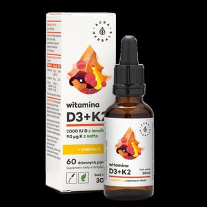 Witamina D3 (2000 IU) + K2mk7 + Omega-3 krople (30 ml) - 2869531479