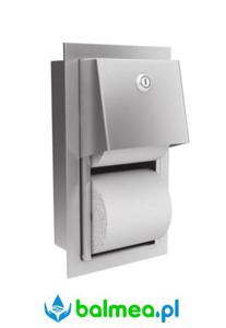 Wnkowy pojemnik na dwie rolki papieru toaletowego MERIDA TRADITIONAL - stal matowa - 2838789874