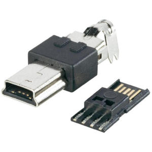 Wtyk USB mini czarny lutowany na przewd - 2837779583