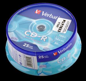 CD-R VERBATIM 700MB 52X EXTRA PROT. CAKE 25szt - 2837781008