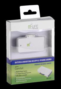 BATERIA AWARYJNA M-LIFE DO APPLE IPHONE IPOD 600MA - 2837782144