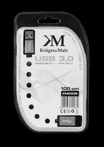 Kabel USB3.0 wtyk - gniazdo 1m Kruger&Matz płaski kabel - 2837783015