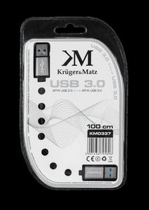 Kabel USB3.0 wtyk - wtyk 1m Kruger&Matz płaski kabel - 2837783016